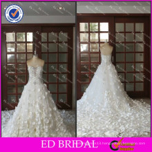 2017 ED Bridal Luxury Real Photo Floral Appliqued Crystal Indonesia Wedding Dress